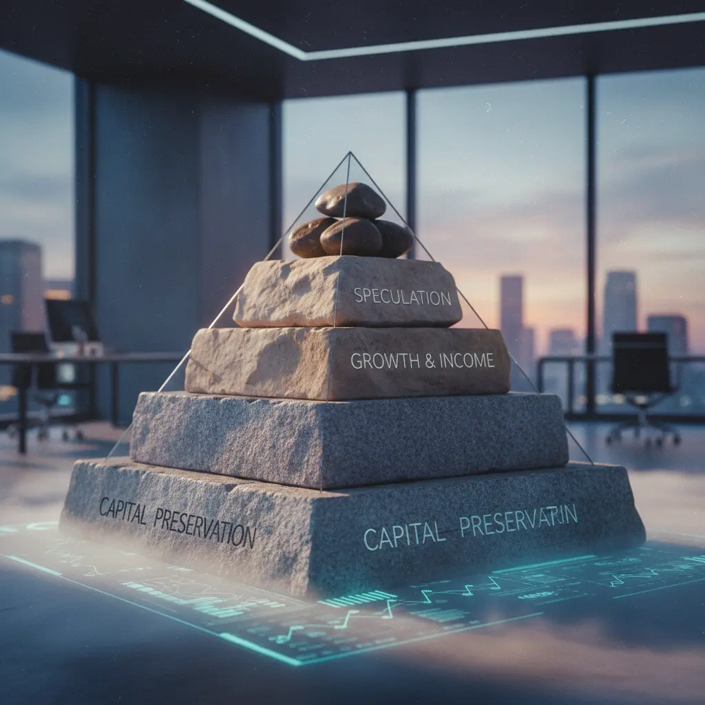 Risk management pyramid showing capital preservation at the base