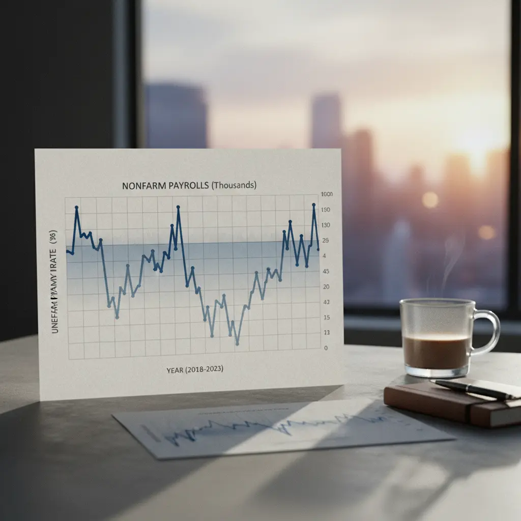 Chart showing Nonfarm Payrolls vs Unemployment Rate