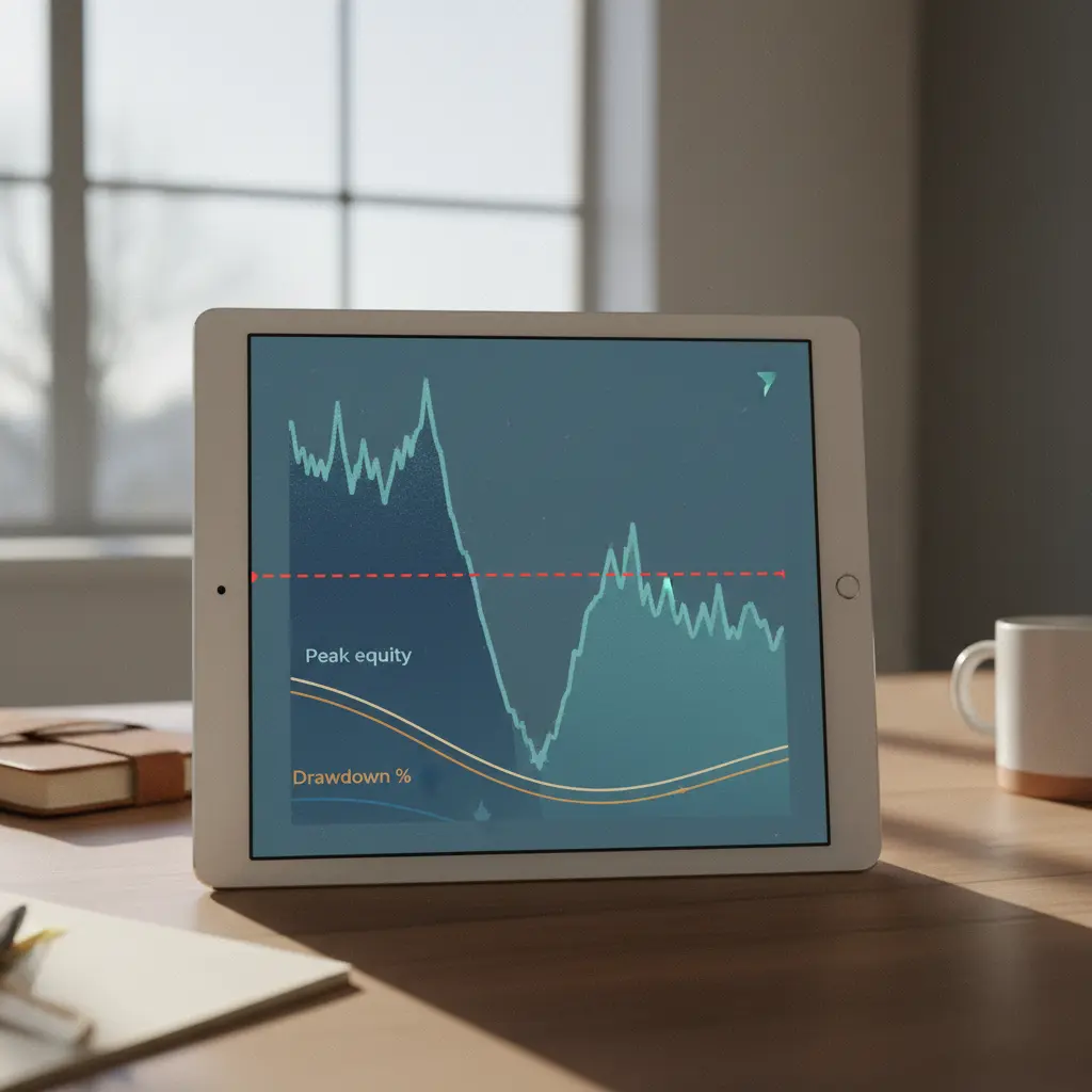 Example chart showing trading drawdown
