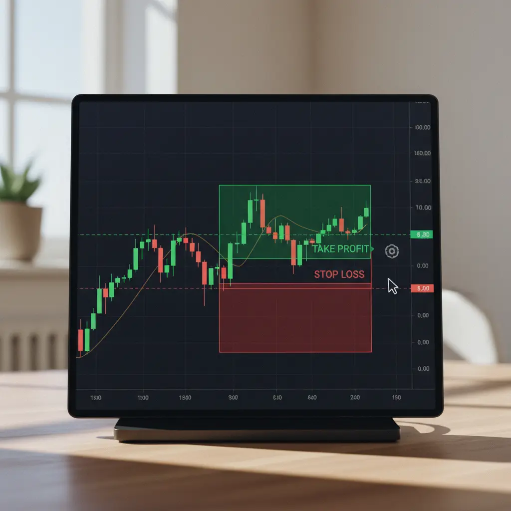Comparison of stop loss and take profit orders on a trading chart