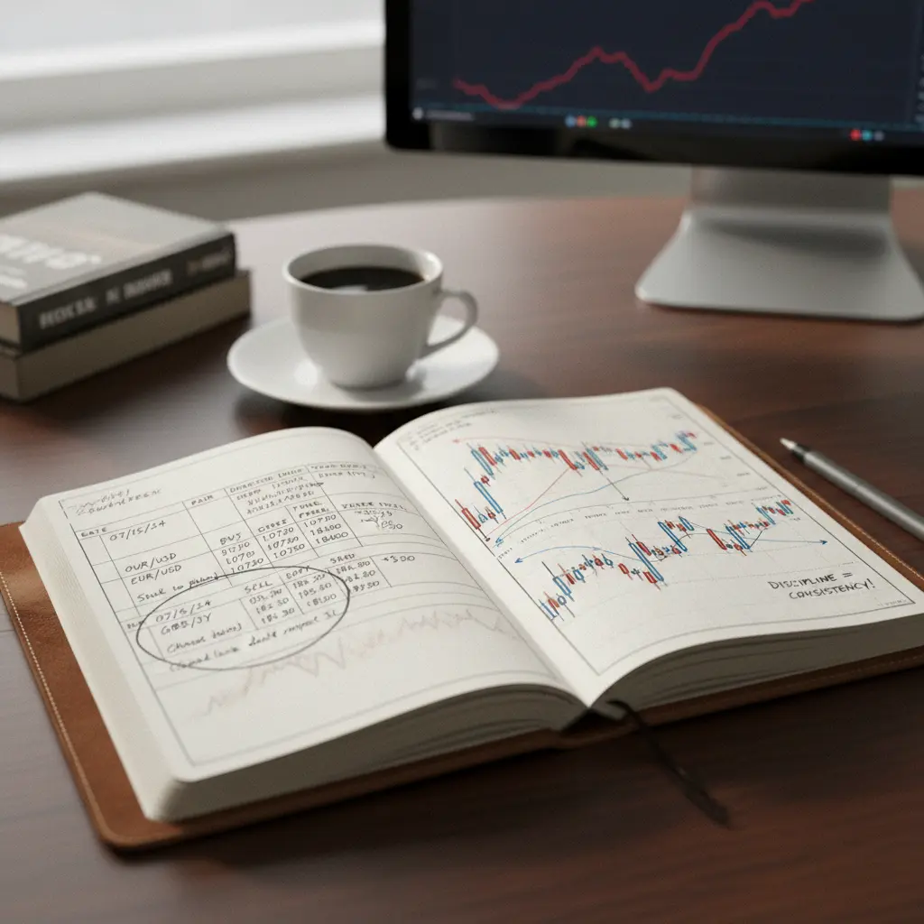 Screenshot of a detailed forex trading journal entry.