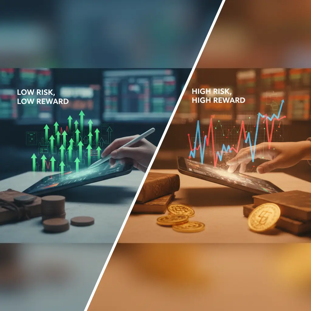 Comparison of different trading strategies and their typical risk-reward profiles