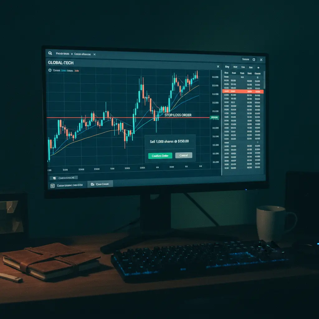 Example of a stop-loss order on a trading platform